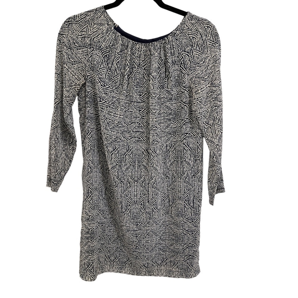 Armani EXCHANGE women's blue polka dot long sleeve lightweight shift dress SZ Sm